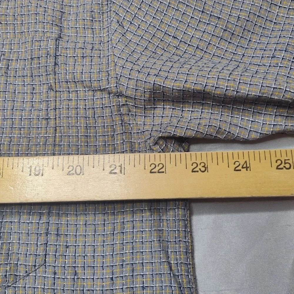 VTG PACO Jeans Co Men Medium Rayon Blend Gray Blue Check Button Shirt - Picture 9 of 13